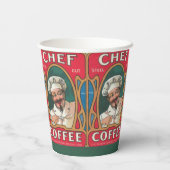 Koch Kaffee Vintage Jugendstil-elegante Rot Pappbecher (Rückseite)