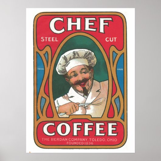 Koch Kaffee Vintage Jugendstil-Küche Poster (Vorne)