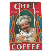 Koch Kaffeekunst Jugendstil Rot Weiß Vintag Mittlere Geschenktüte (Rückseite)