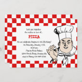 Koch Karo Geburtstagspartei Einladung (Vorne/Hinten)