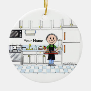 Koch, kein Hut - Männchen Keramikornament