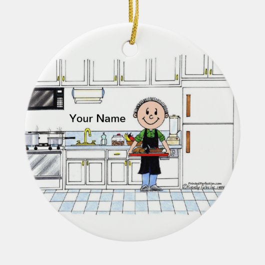 Koch, kein Hut - Männlich Keramikornament (Vorne)