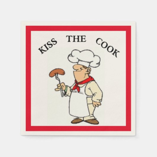 Koch "KISS THE COOK" Serviette (Vorderseite)