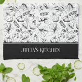Koch Kitchen Black Modern Fall Illustration Geschirrtuch (Gefaltet)