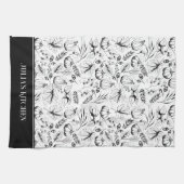 Koch Kitchen Black Modern Fall Illustration Geschirrtuch (Horizontal)