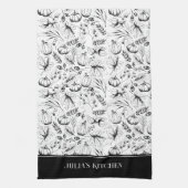 Koch Kitchen Black Modern Fall Illustration Geschirrtuch (Vertikal)