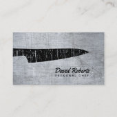 Koch Knife Catering Restaurant Grunge Metal Visitenkarte (Vorderseite)