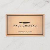 Koch Knife Catering Restaurant Kupfer Visitenkarte (Vorderseite)