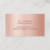 Koch Knife Catering Restaurant Moderne Rose Gold Visitenkarte (Rückseite)