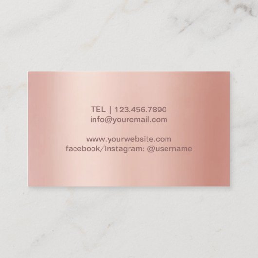 Koch Knife Catering Restaurant Moderne Rose Gold Visitenkarte (Rückseite)