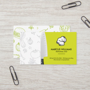 Koch Knife   Chef Hat Visitenkarte
