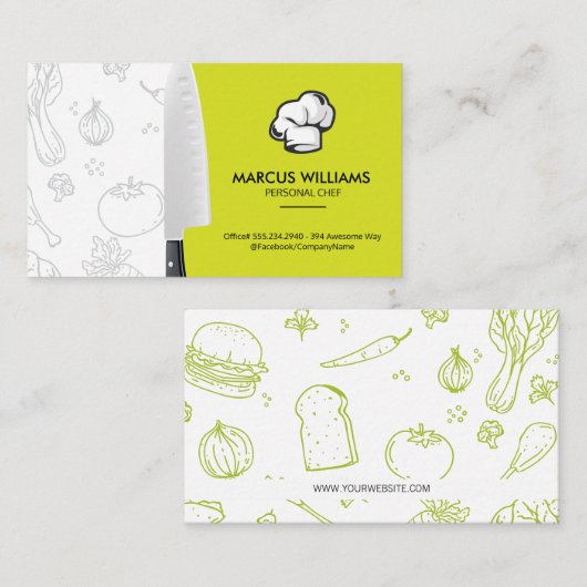 Koch Knife | Chef Hat Visitenkarte (Vorne/Hinten)