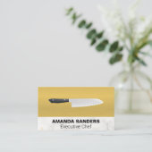 Koch Knife | Gold Texturmarmor Visitenkarte (Stehend Vorderseite)