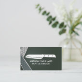 Koch Knife Icon | Kulinarischer Hintergrund Visitenkarte (Stehend Vorderseite)