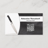 Koch Knife Imitate Leather Custom Foto QR Code Visitenkarte (Vorderseite)