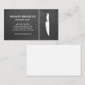 Koch Knife | Leather Stitched Visitenkarte (Vorne/Hinten)