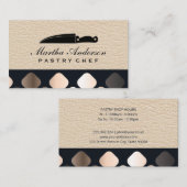 Koch Knife | Ledermetallisches Muster Visitenkarte (Vorne/Hinten)