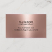 Koch Knife Moderne Rose Gold Metallic Visitenkarte (Rückseite)