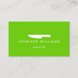 Koch Knife on Green für Catering, Restaurant Visitenkarte