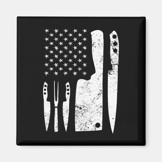 Koch Knife Patriotic Osterfahne Magnet (Vorne)