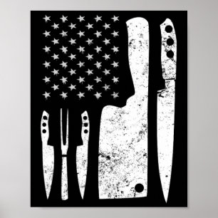 Koch Knife Patriotic Osterfahne Poster
