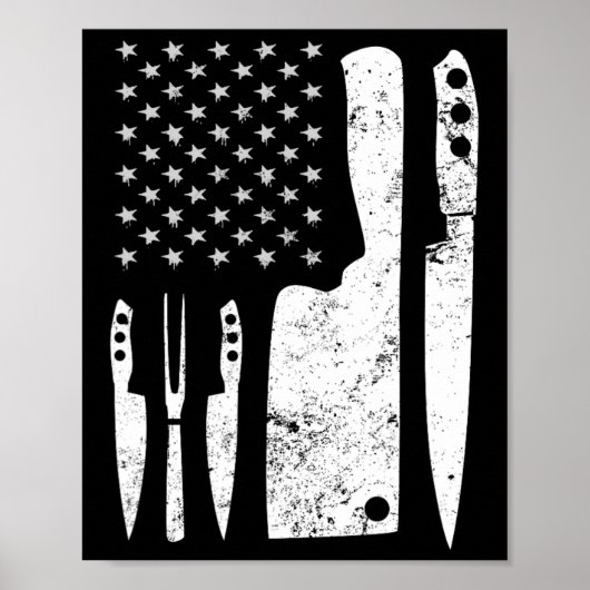 Koch Knife Patriotic Osterfahne Poster (Vorne)
