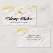 Koch Knife und Whisk | Goldmarmor Visitenkarte (Vorne/Hinten)