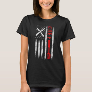 Koch Knife Usa Patriotic Cook American Flag 4. T-Shirt