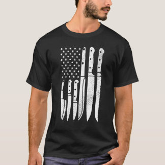 Koch Knives Cooking Utensil Cook Cooking US Flag J T-Shirt