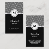 Koch / Koch - elegantes, schwarzes Spitzenteppich Visitenkarte (Vorne/Hinten)