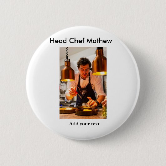 Koch Koch hinzufügen Namen Männer Küche Bäckerei Button (Vorderseite)