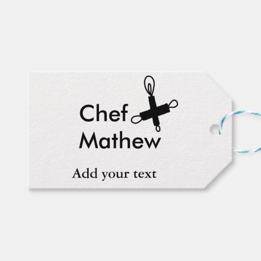 Koch Koch hinzufügen Namen Männer Küche Bäckerei Geschenkanhänger (Vorderseite (Horizontal))