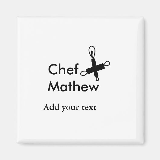 Koch Koch hinzufügen Namen Männer Küche Bäckerei Magnet (Vorne)