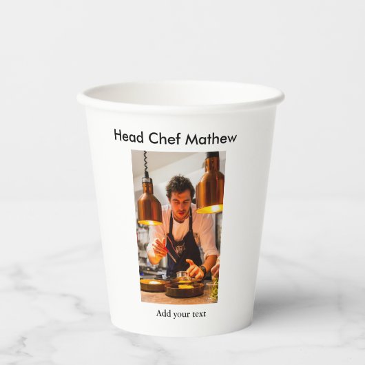 Koch Koch hinzufügen Namen Männer Küche Bäckerei Pappbecher (Vorderseite)