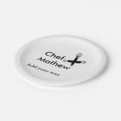 Koch Koch hinzufügen Namen Männer Küche Bäckerei Pappteller (Schrägansicht)