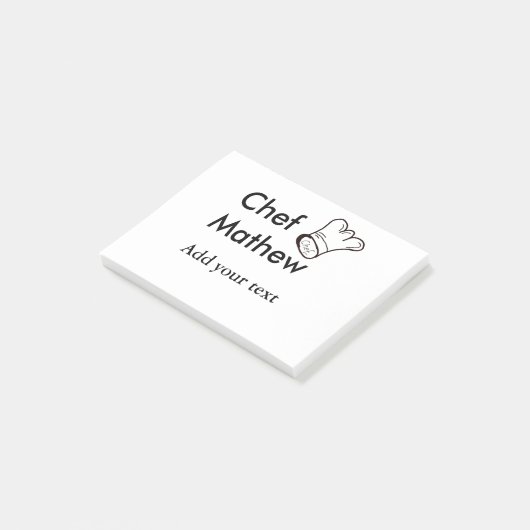 Koch Koch hinzufügen Namen Männer Küche Bäckerei Post-it Klebezettel (angewinkelt)