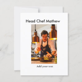 Koch Koch hinzufügen Namen Männer Küche Bäckerei Postkarte