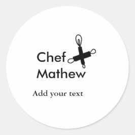 Koch Koch hinzufügen Namen Männer Küche Bäckerei Runder Aufkleber