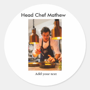 Koch Koch hinzufügen Namen Männer Küche Bäckerei Runder Aufkleber