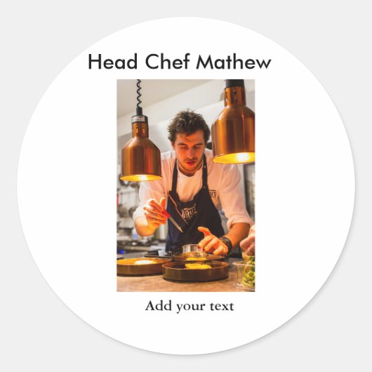 Koch Koch hinzufügen Namen Männer Küche Bäckerei Runder Aufkleber (Vorderseite)