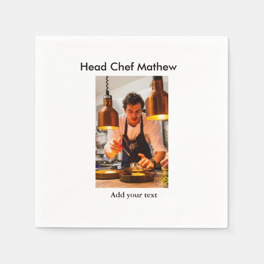 Koch Koch hinzufügen Namen Männer Küche Bäckerei Serviette (Vorderseite)
