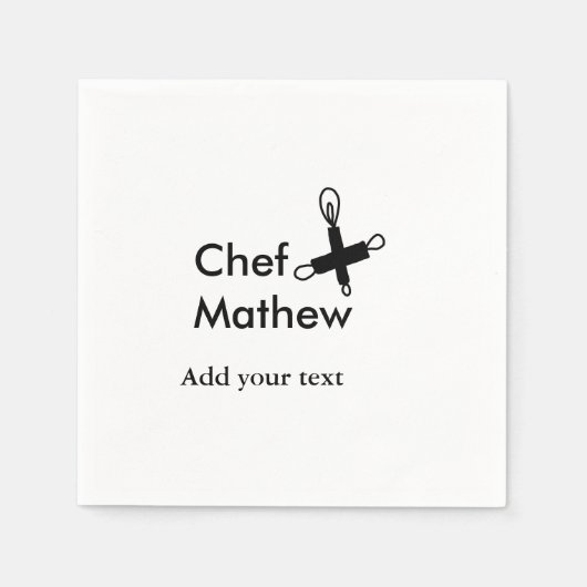 Koch Koch hinzufügen Namen Männer Küche Bäckerei Serviette (Vorderseite)