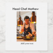 Koch Koch hinzufügen Namen Männer Küche Bäckerei Weinetikett (Einzelnes Label)