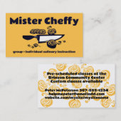 Koch Koch in Scheiben geschnitten Zwiebeln kocht B Visitenkarte (Vorne/Hinten)