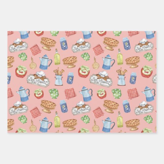 Koch Koch Küche Kochen Lover Wrapping Papier Set (Vorderseite 3)