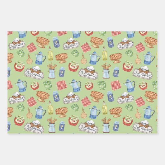 Koch Koch Küche Kochen Lover Wrapping Papier Set (Vorderseite 2)