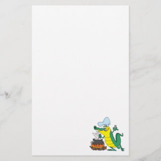 Koch-Kochgerät Alligator Cartoon Briefpapier
