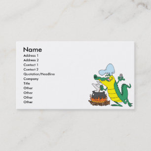 Koch-Kochgerät Alligator Cartoon Visitenkarte