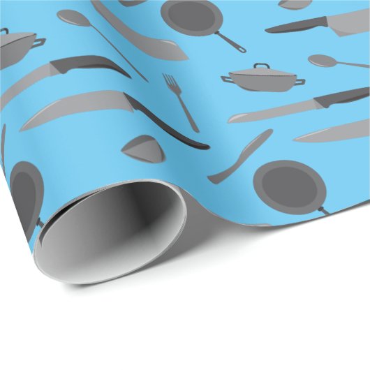 Koch Kochschule Abschluss Küchenmuster Geschenkpapier (Rolleneckpunkt)