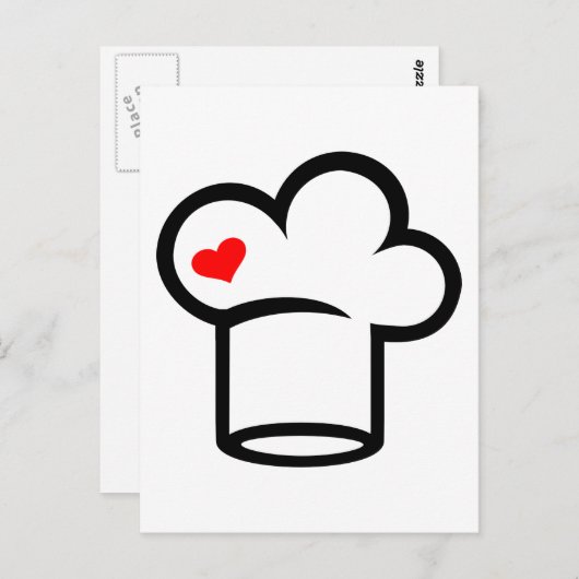 Koch kocht das Herz Postkarte (Vorne/Hinten)